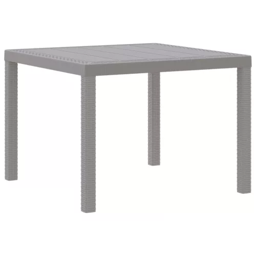 Kerti Asztal Világosszürke 100 x 100 x 73 cm polirattan