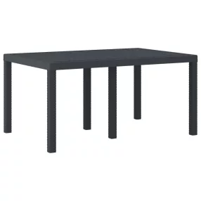   Időjárásálló Kerti Asztal Antracit 150 x 100 x 73 cm polirattan