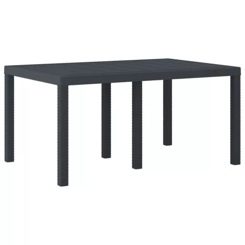 Időjárásálló Kerti Asztal Antracit 150 x 100 x 73 cm polirattan
