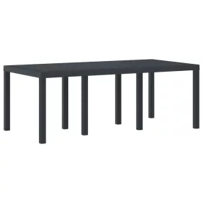   Időjárásálló Kerti Asztal Antracit 200 x 100 x 73 cm polirattan