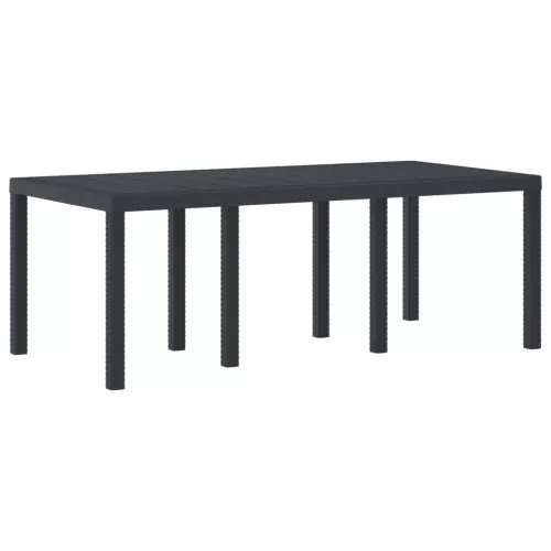Időjárásálló Kerti Asztal Antracit 200 x 100 x 73 cm polirattan