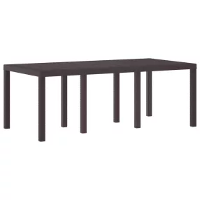 Kerti Asztal Barna 200 x 100 x 73 cm polirattan