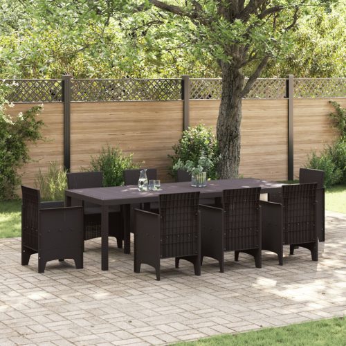 Kerti Asztal Barna 250x100x73 cm Műrattan