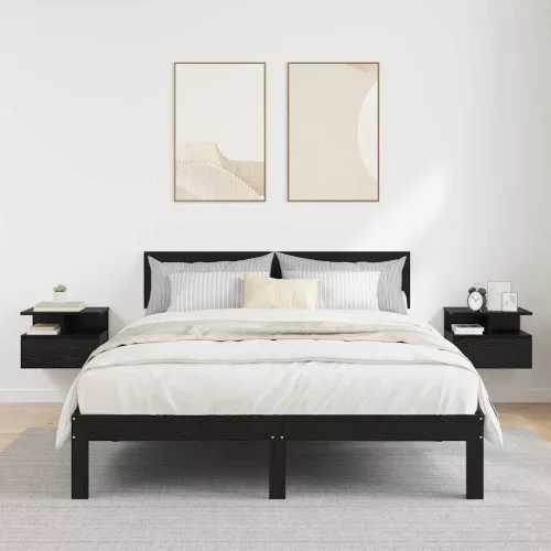 vidaXL Lebegő éjjeliszekrény 2 pcs Fekete tölgy 40 x 31 x 28 cm