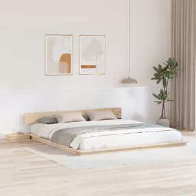 vidaXL Ágykeret Barna 200 x 200 cm faszínű