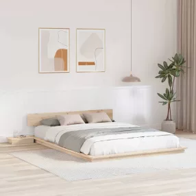 vidaXL Ágykeret Barna 150 x 200 cm faszínű