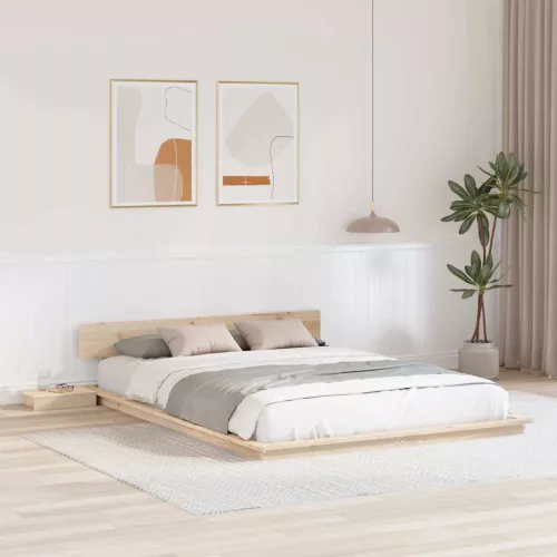 vidaXL Ágykeret Barna 150 x 200 cm faszínű