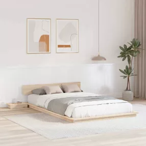 vidaXL Ágykeret Barna 140 x 190 cm faszínű