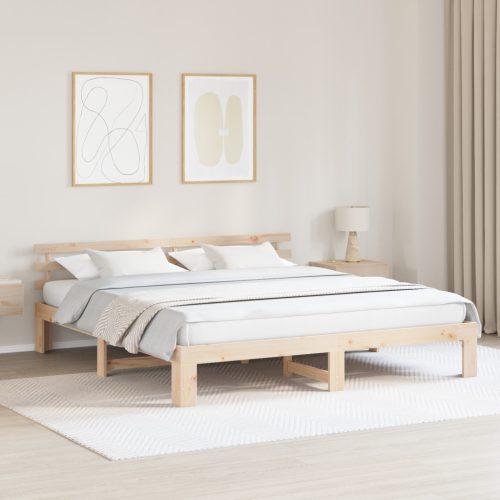 Fenyőfa ágykeret Természetes Tömör fenyőfa 200 x 200 cm Tartós
