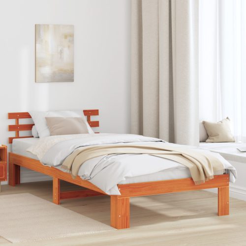Tömör Fenyő Ágykeret Olajozott barna Tömör fa 80 x 200 cm Tartós