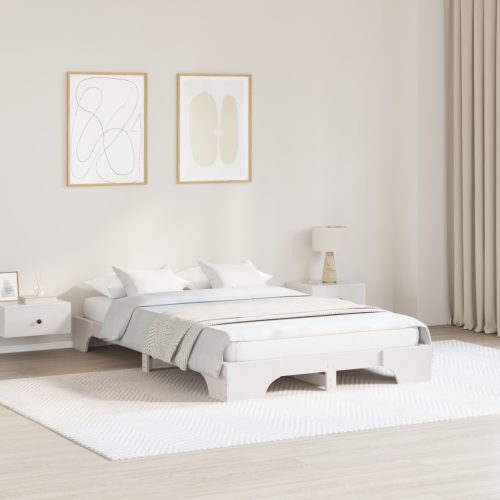 Ágykeret Fehér Tömör fa 120 x 200 cm Négyzet alakú