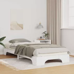 Földi ágykeret tárolóval Fehér 80 x 210 cm faszínű