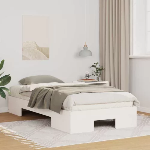 Földi ágykeret tárolóval Fehér 80 x 200 cm Tömör fenyőfa