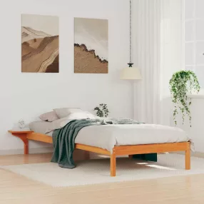 Ágykeret éjjeliszekrényekkel Faggyú barna 80 x 210 cm