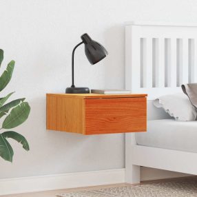   Éjjeli asztal 2 pcs Viaszbarna 37 x 35 x 18.5 cm Tömör fenyőfa