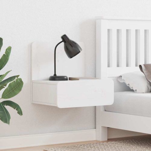 Éjjeli asztal 2 pcs Fehér 44 x 32.5 x 40 cm Tömör fenyőfa