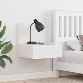   Éjjeli asztal 2 pcs Fehér 42 x 32.5 x 40 cm Tömör fenyőfa