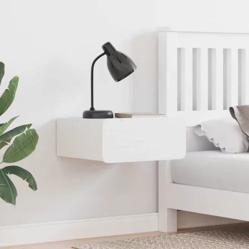 Éjjeli asztal 2 pcs Fehér 39 x 34 x 16.5 cm Tömör fenyőfa