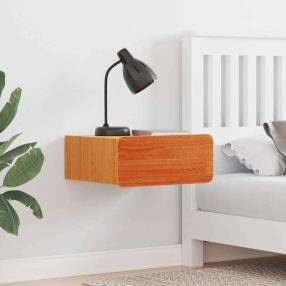   Éjjeli asztal 2 pcs Viaszbarna 39 x 34 x 16.5 cm Tömör fenyőfa