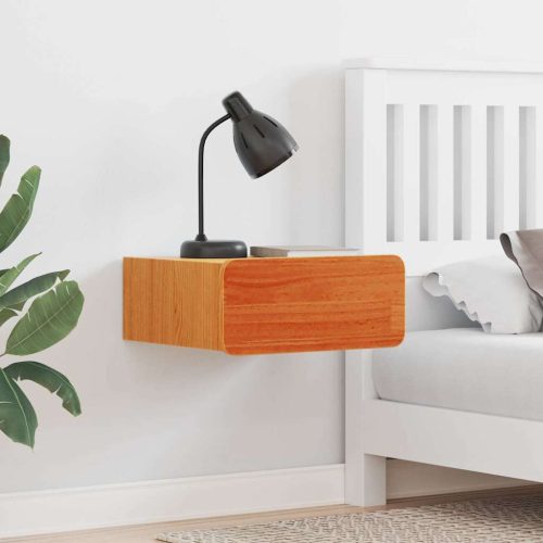 Éjjeli asztal 2 pcs Viaszbarna 39 x 34 x 16.5 cm Tömör fenyőfa