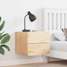   Éjjeli asztal fiókkal 2 pcs Barna 39 x 34 x 33 cm Tömör fenyőfa