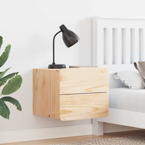 Éjjeli asztal fiókkal 2 pcs Barna 39 x 34 x 33 cm Tömör fenyőfa