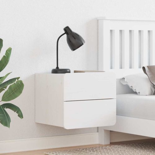 Éjjeli asztal fiókkal Fehér 39 x 34 x 33 cm Tömör fenyőfa