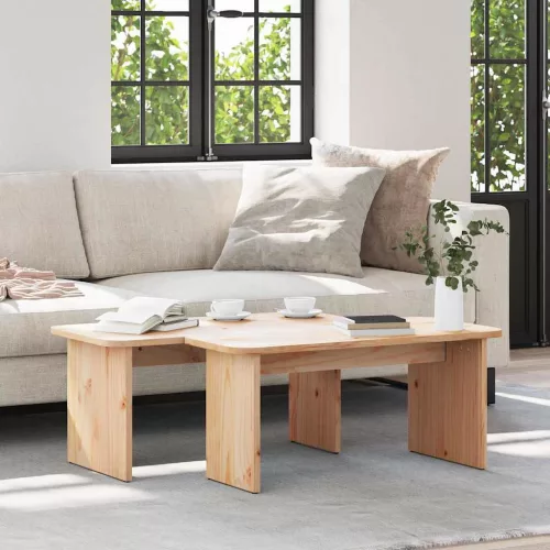 Dohányzóasztal 2 pcs Természetes 100 x 69 x 35.5 cm