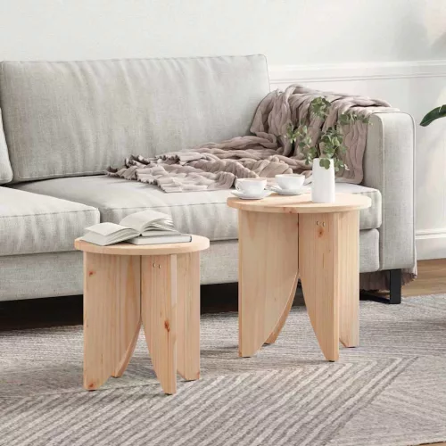 Dohányzóasztal 2 pcs Természetes 41.5 x 41.5 x 44 cm