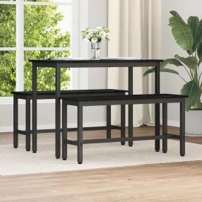 Étkező pad 2 pcs Fekete tölgy 100 x 32,5 x 48,5 cm