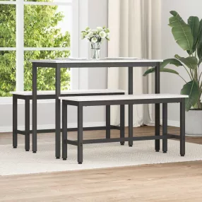   vidaXL Étkező pad Fehér 100 x 32,5 x 49 cm Tömör fenyőfa