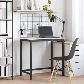 asztal Fehér 80 x 50 x 77 cm Műszaki fa és acél