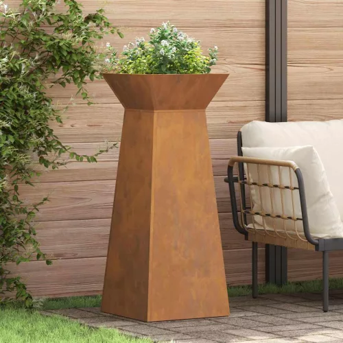 Pillér Ültető 2 pcs Ezüst 40 x 40 x 100 cm Időjárásálló acél