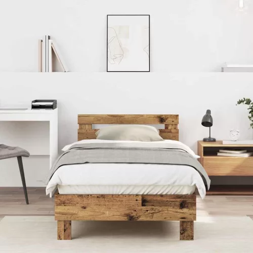 Ágykeret fejtámlával Öreg fa 90 x 200 cm Faanyag