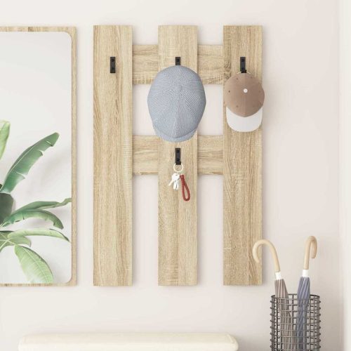 Fali Kabáthorog tárolóval sonoma tölgy 65 x 3 x 100 cm Faanyag