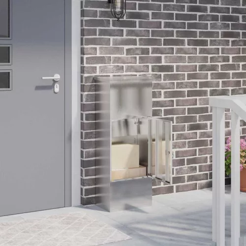 vidaXL Csomagzáró doboz Ezüst 44,5 x 29 x 110,5 cm Rozsdamentes acél