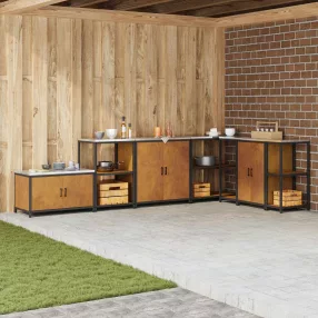   vidaXL Konyhai Tárolás polcokkal Rozsdás 60 x 50 x 92 cm Acél