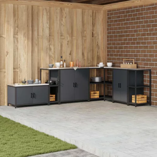 vidaXL Konyhai Tárolás polcokkal Antracit 30 x 50 x 92 cm Acél