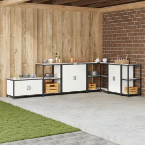   vidaXL Konyhai Tárolás polcokkal tárolóval Fehér 90 x 50 x 53 cm Acél
