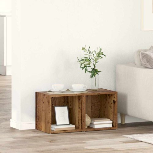 TV szekrény 2 pcs Barna 37 x 35 x 37 cm Faanyag