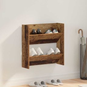   Fali cipőtartók polcokkal Falra szerelhető Öreg fa Faanyag