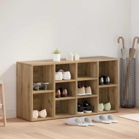   Cipőpad polcokkal kézműves tölgy 103 x 30 x 54.5 cm Faanyag