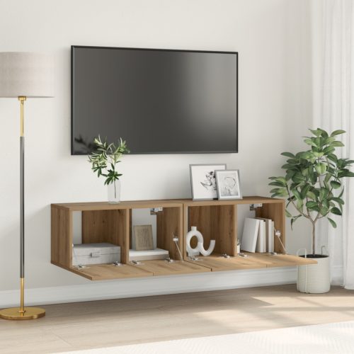 TV szekrény szett Mesteri tölgy MDF Közepes TV szekrény