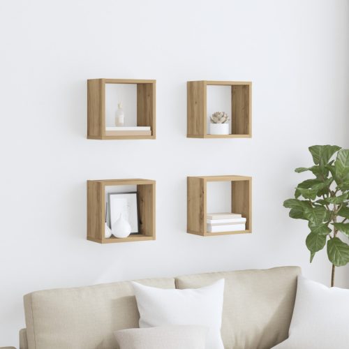 Fali polcok Artisan tölgy MDF furnérral 26 x 15 x 26 cm