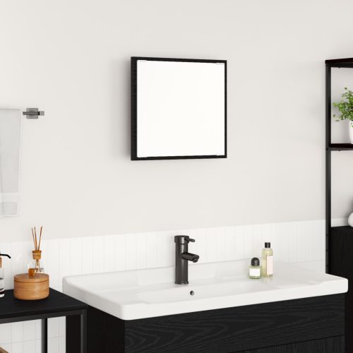 LED Fürdőszoba Tükör Fekete Tölgy 40x8.5x37 cm Műszaki Fa