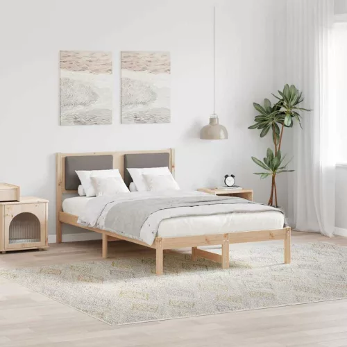 Ágykeret fejtámlával Tópszínű 120 x 200 cm Tömör fenyőfa