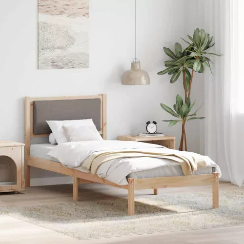 Ágykeret fejtámlával Tópszínű 80 x 200 cm Tömör fenyőfa