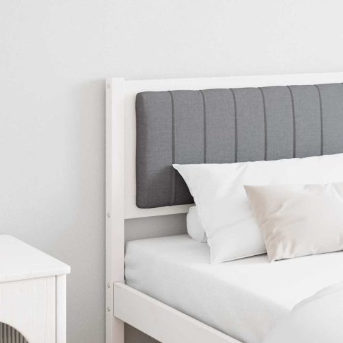 Kárpitozott fejtámla fejtámlával Fehér 180 cm Tömör fenyőfa