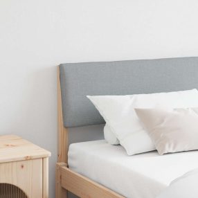   Kárpitozott fejtámla Világosszürke 200 cm Tömör fenyőfa