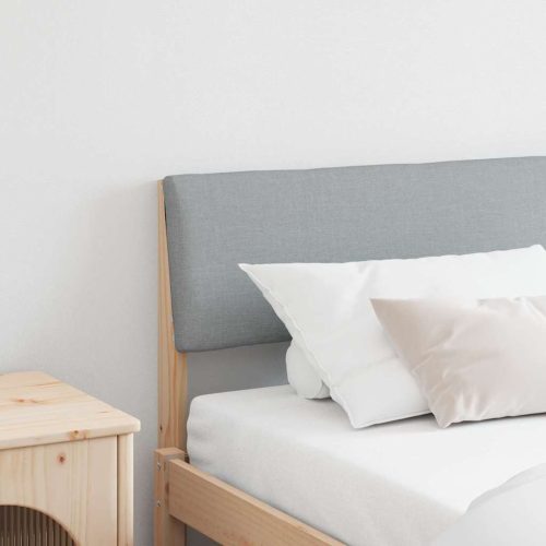 Kárpitozott fejtámla Világosszürke 200 cm Tömör fenyőfa